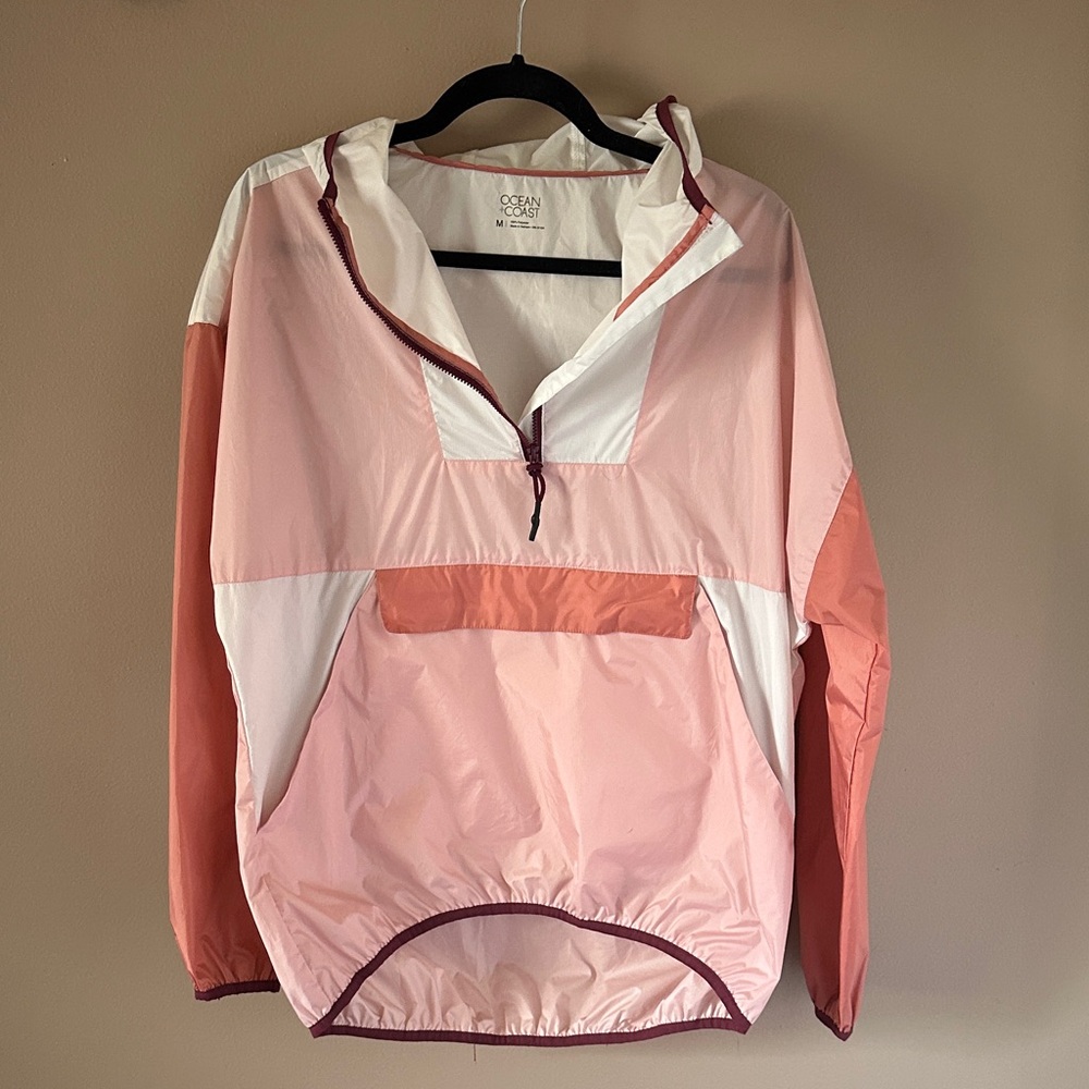 Ocean & Coast Pink Colorblock Windbreaker Jacket